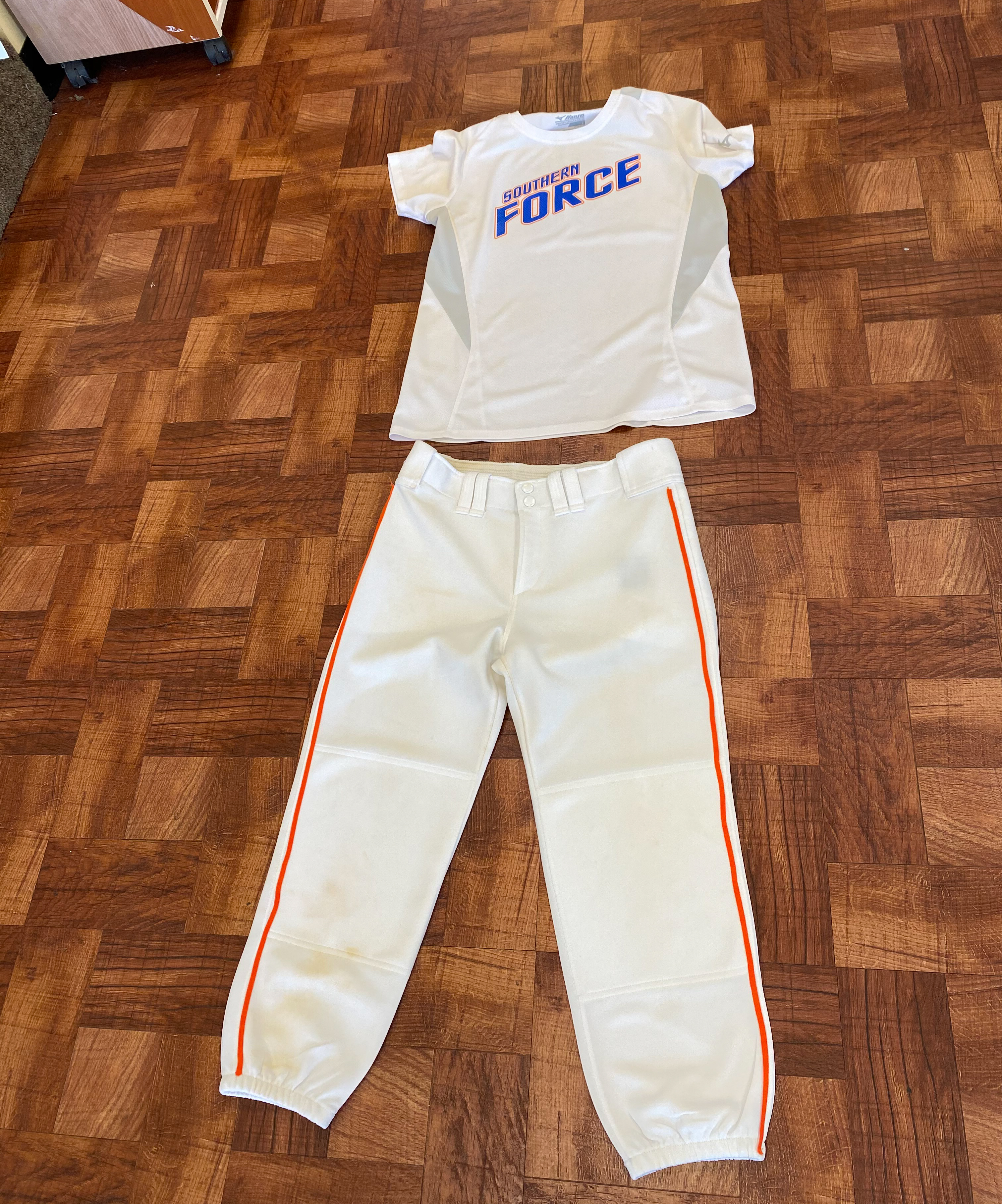 Baseball uniform after professional dry cleaning