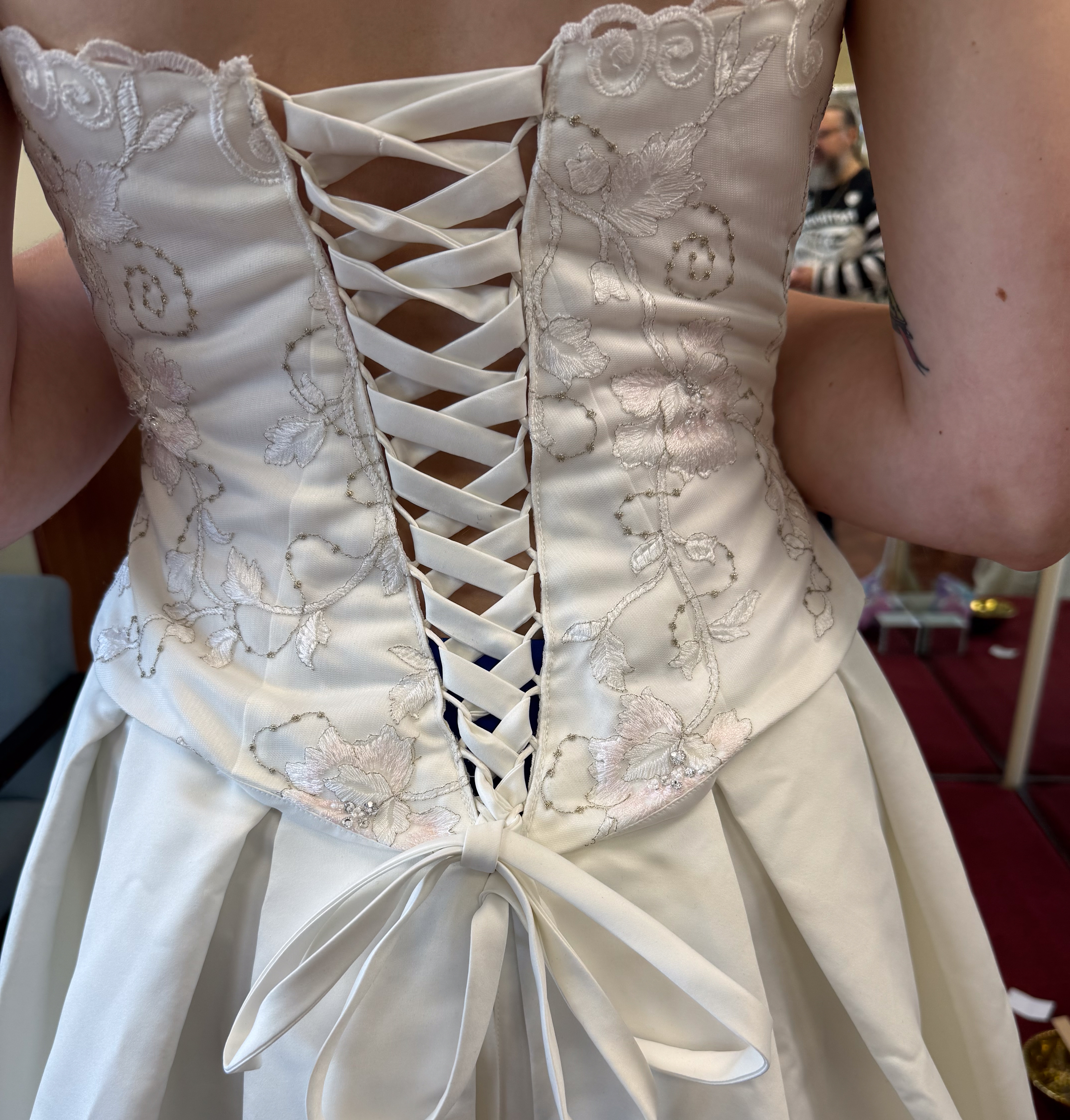 Wedding dress after alterations in Smyrna TN by Vila Cleaners